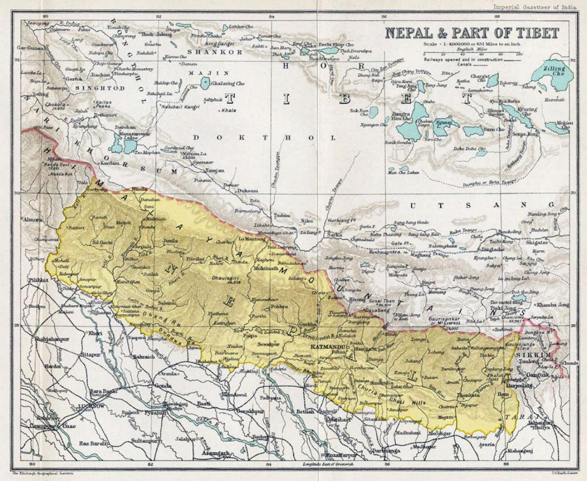 খুব পুরানো মানচিত্র, নেপাল