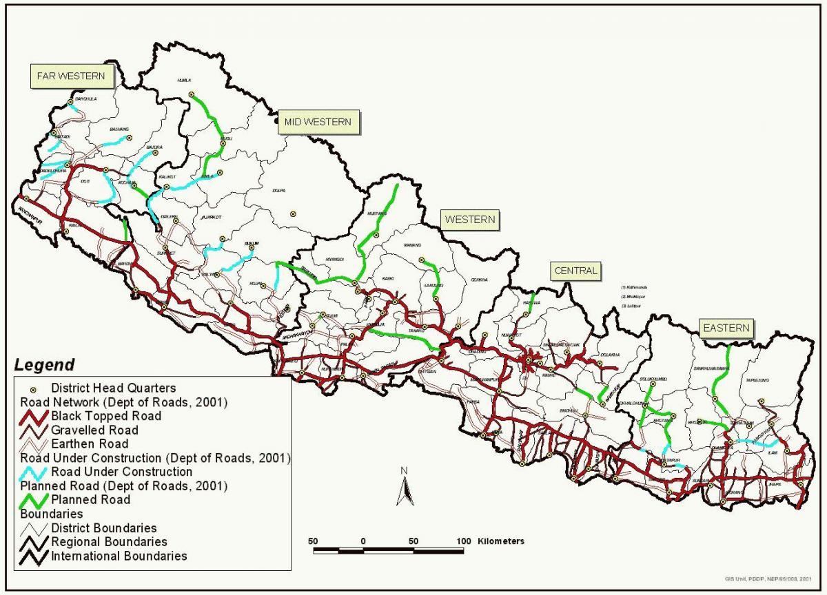 মানচিত্র, নেপাল, ফাস্ট ট্র্যাক, রাস্তা