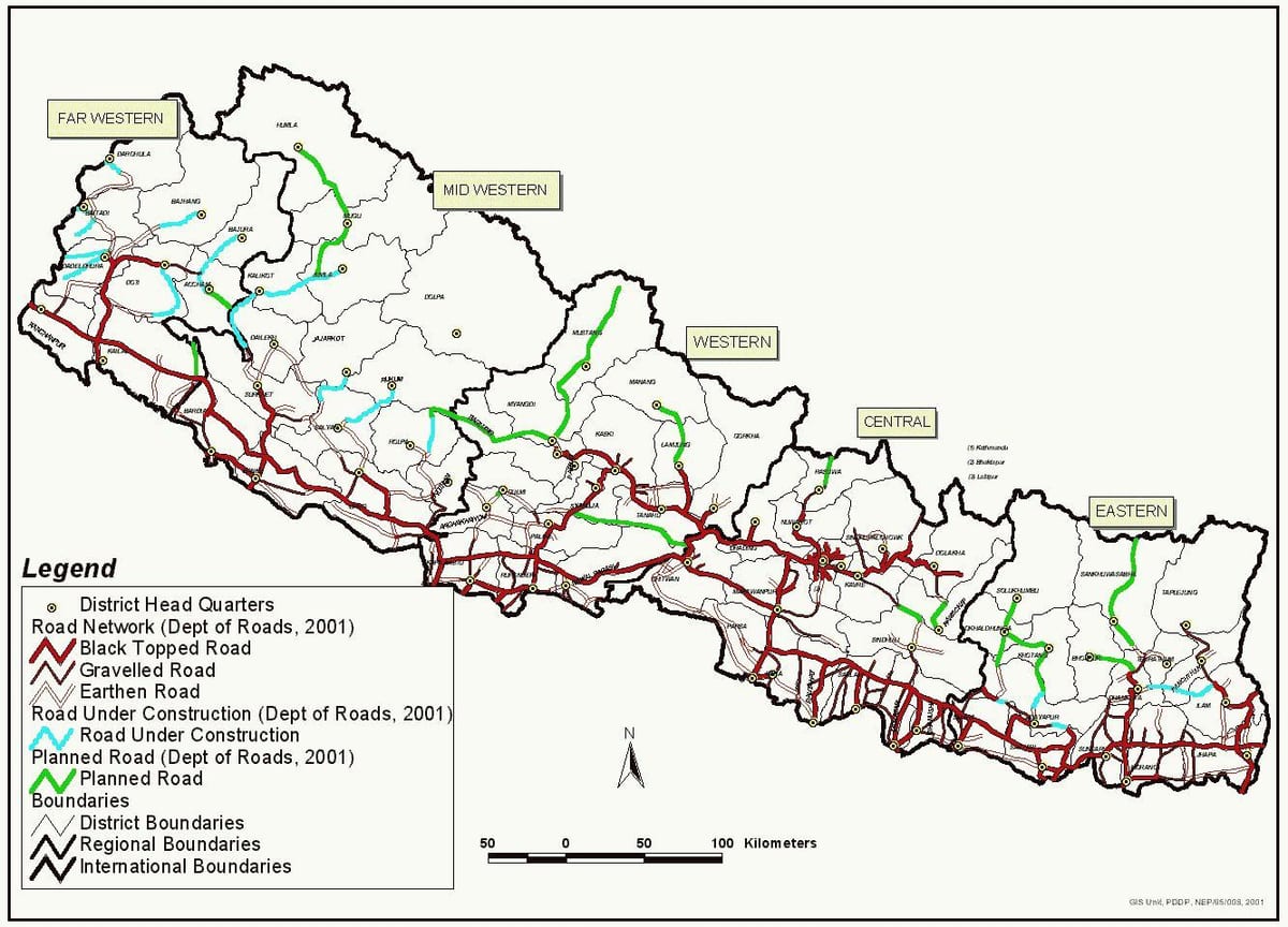 মানচিত্র নেপাল রুট