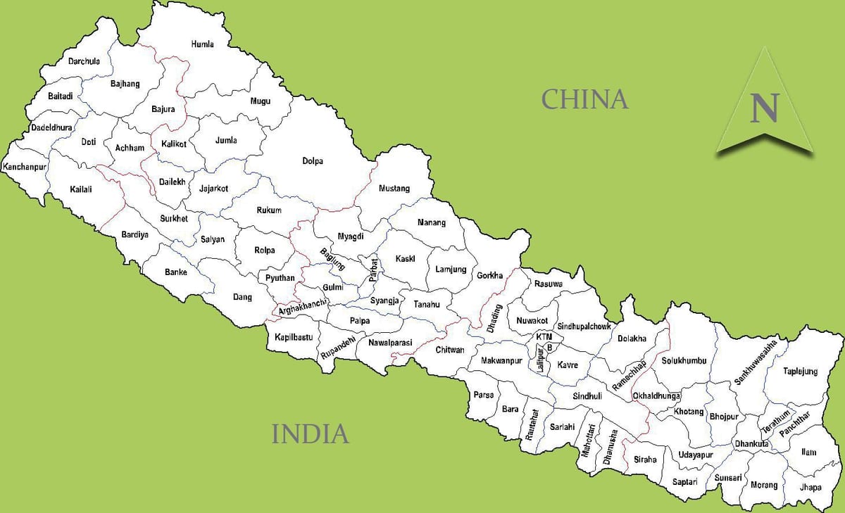 নেপাল মানচিত্র সঙ্গে শহর