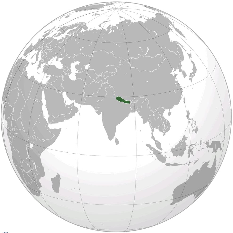 মানচিত্র পৃথিবীর নেপাল