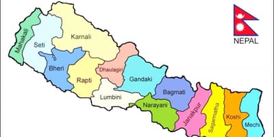 রাজনৈতিক মানচিত্র, নেপাল সঙ্গে সব জেলায়