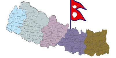 মানচিত্র নেপালের সঙ্গে পতাকা