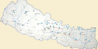 মানচিত্র নেপাল দেখাচ্ছে নদী