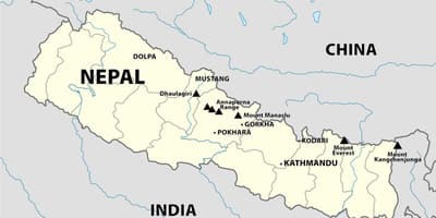 মানচিত্র নেপাল পর্বত