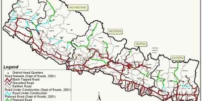 মানচিত্র, নেপাল, ফাস্ট ট্র্যাক, রাস্তা