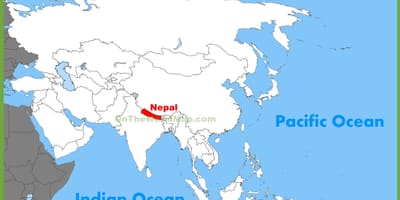 নেপাল এশিয়ার মানচিত্র