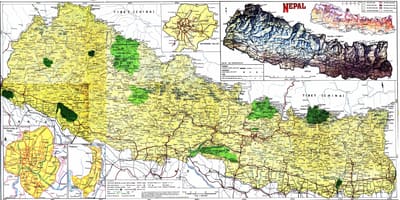 রাস্তা মানচিত্র, নেপাল সঙ্গে দূরত্ব