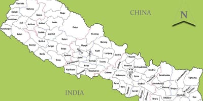 নেপাল মানচিত্র সঙ্গে শহর