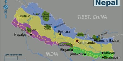 এমটি এভারেস্ট নেপাল মানচিত্র