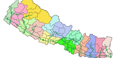 মানচিত্র, নেপালের সঙ্গে প্রধান মহাসড়ক