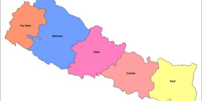 মানচিত্র পূর্ব উন্নয়ন অঞ্চল, নেপাল